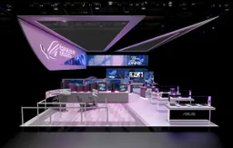 30x50 Island booth design by Reaction Space
